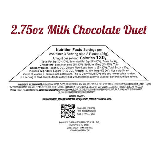 Milk Chocolate Duet - 2.75oz - Gift Box