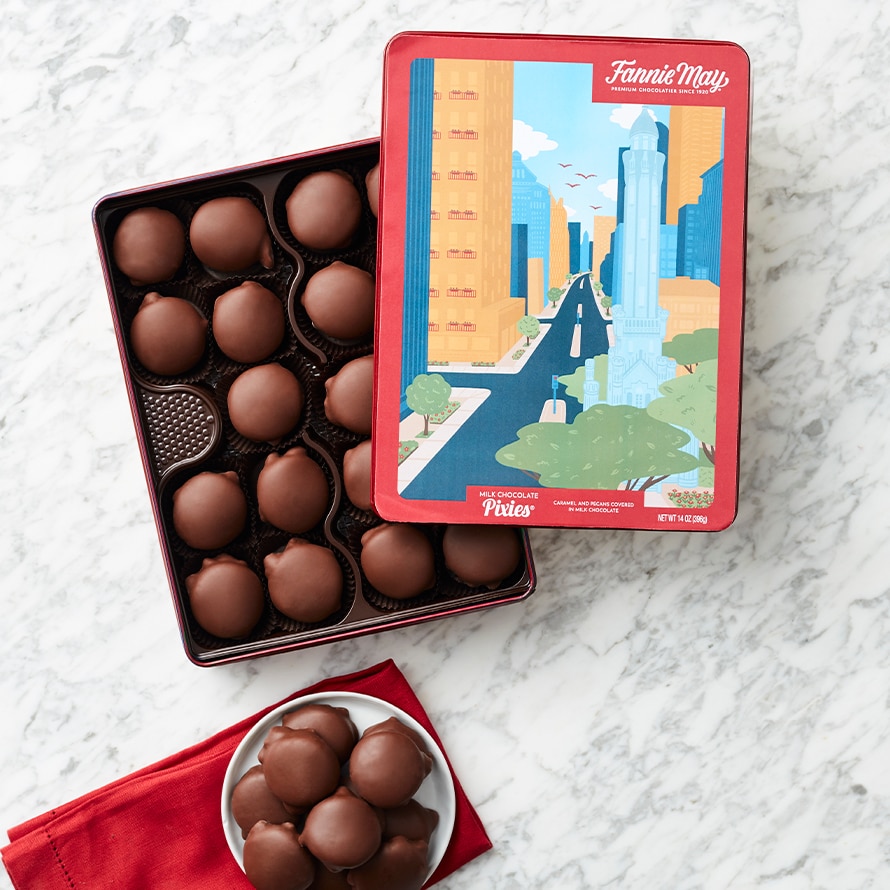 Milk Chocolate Pixies - 14 oz - Chicago Michigan Avenue tin